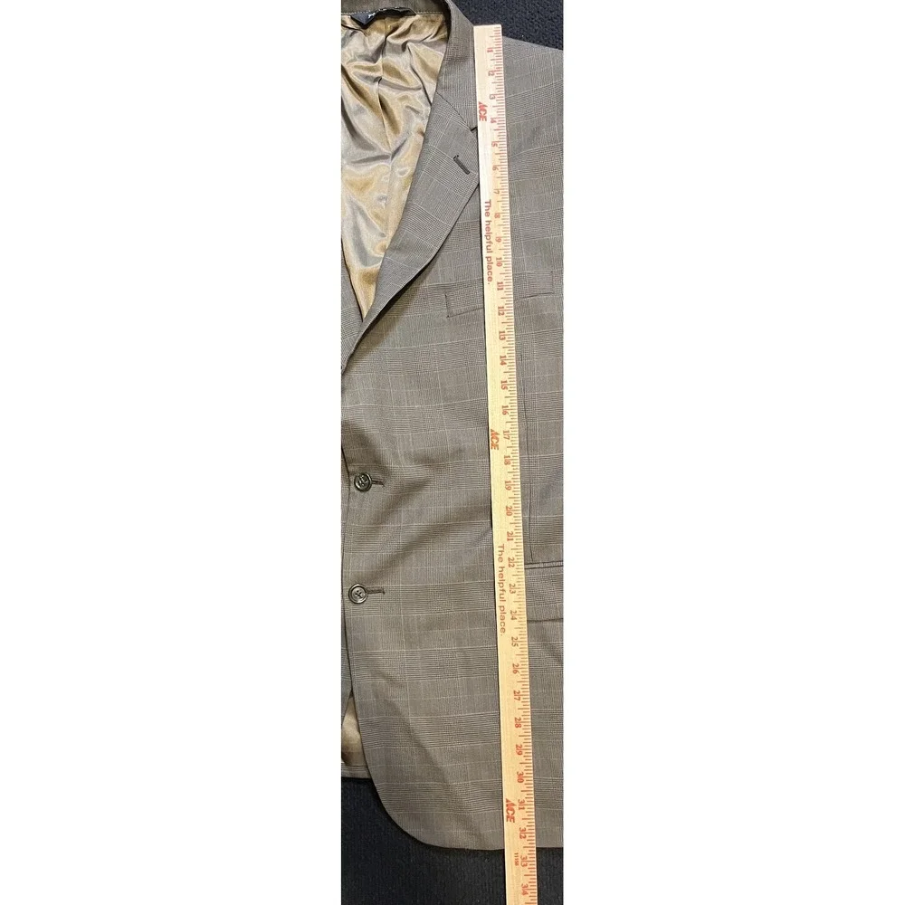 Jos. A. Bank‎ Suit Mens 48R 42x30 Brown Plaid 100% Wool 2 Piece Business Express